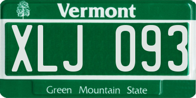 VT license plate XLJ093