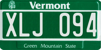 VT license plate XLJ094
