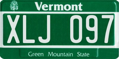 VT license plate XLJ097