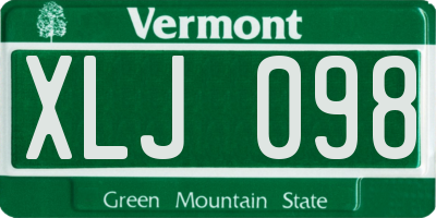 VT license plate XLJ098