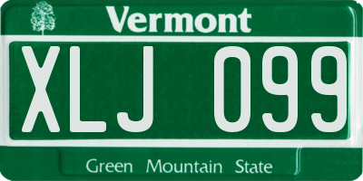 VT license plate XLJ099