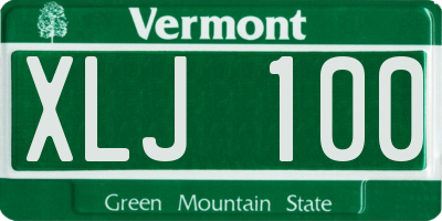VT license plate XLJ100