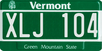 VT license plate XLJ104