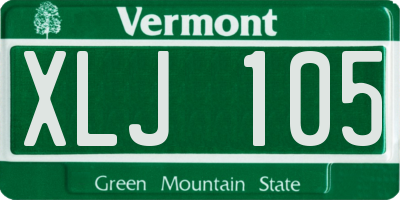 VT license plate XLJ105