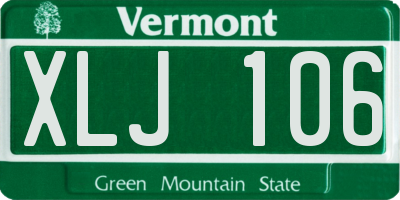 VT license plate XLJ106
