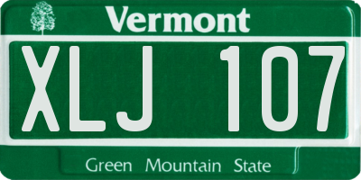 VT license plate XLJ107