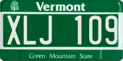 VT license plate XLJ109