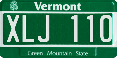 VT license plate XLJ110