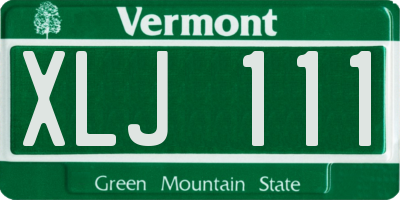 VT license plate XLJ111