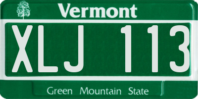 VT license plate XLJ113