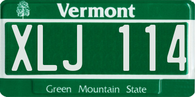 VT license plate XLJ114