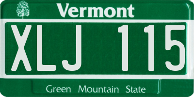 VT license plate XLJ115
