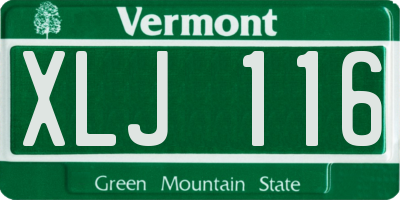 VT license plate XLJ116