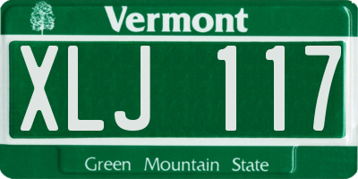 VT license plate XLJ117