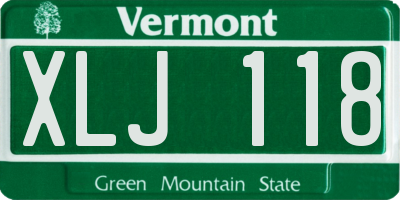 VT license plate XLJ118
