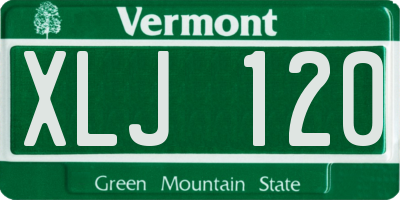 VT license plate XLJ120