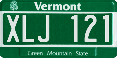 VT license plate XLJ121