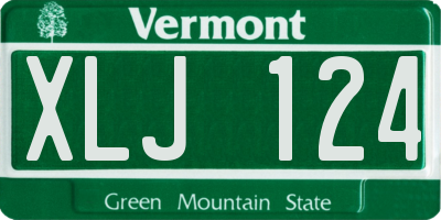 VT license plate XLJ124