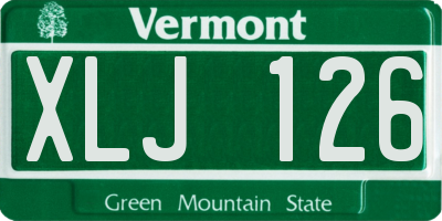 VT license plate XLJ126
