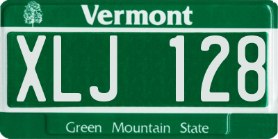 VT license plate XLJ128