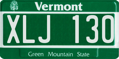 VT license plate XLJ130