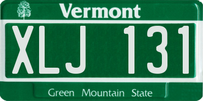 VT license plate XLJ131