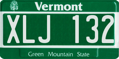 VT license plate XLJ132