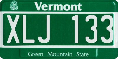 VT license plate XLJ133