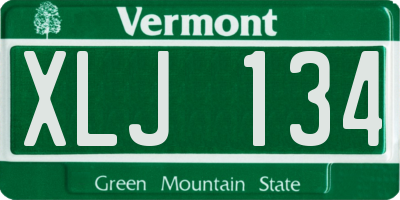 VT license plate XLJ134