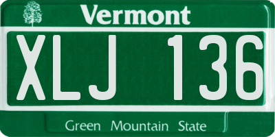 VT license plate XLJ136
