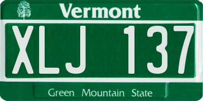 VT license plate XLJ137