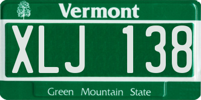 VT license plate XLJ138