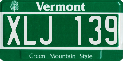 VT license plate XLJ139