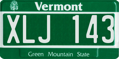 VT license plate XLJ143