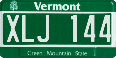 VT license plate XLJ144