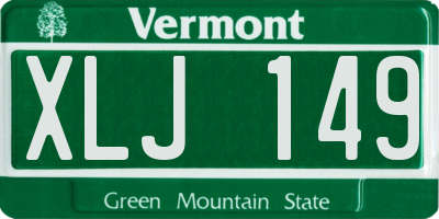 VT license plate XLJ149
