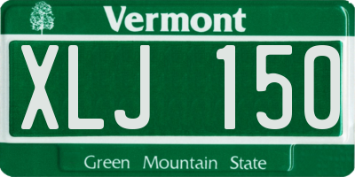 VT license plate XLJ150