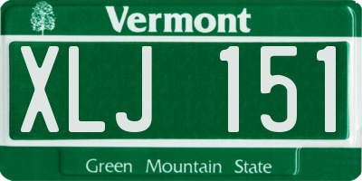 VT license plate XLJ151