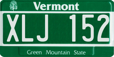 VT license plate XLJ152