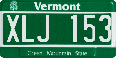 VT license plate XLJ153