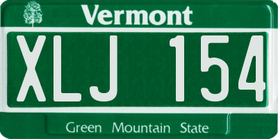 VT license plate XLJ154