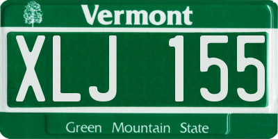 VT license plate XLJ155
