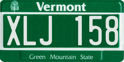 VT license plate XLJ158