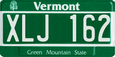 VT license plate XLJ162