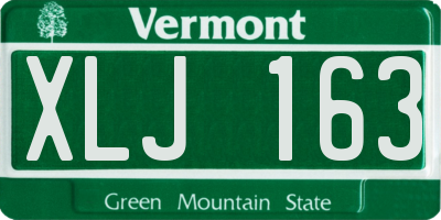 VT license plate XLJ163