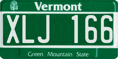 VT license plate XLJ166