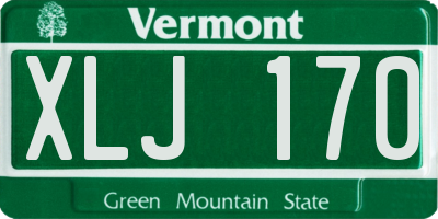VT license plate XLJ170