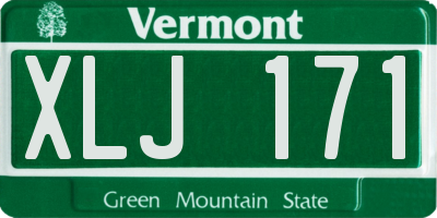 VT license plate XLJ171