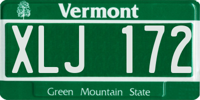 VT license plate XLJ172