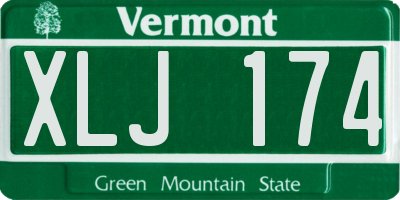 VT license plate XLJ174